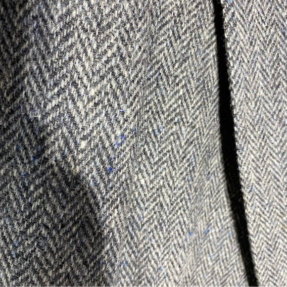 Vintage Harris Tweed Leishman Classic Grey Wool Herringbone Blazer 46R - Picture 8 of 16